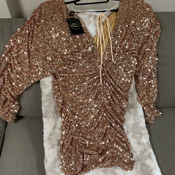 Rose Gold Sequin Dress - Picture 7 of 7